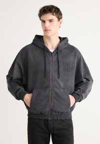 HUGO - DULONGO - Zip-up sweatshirt - black Thumbnail Image 1