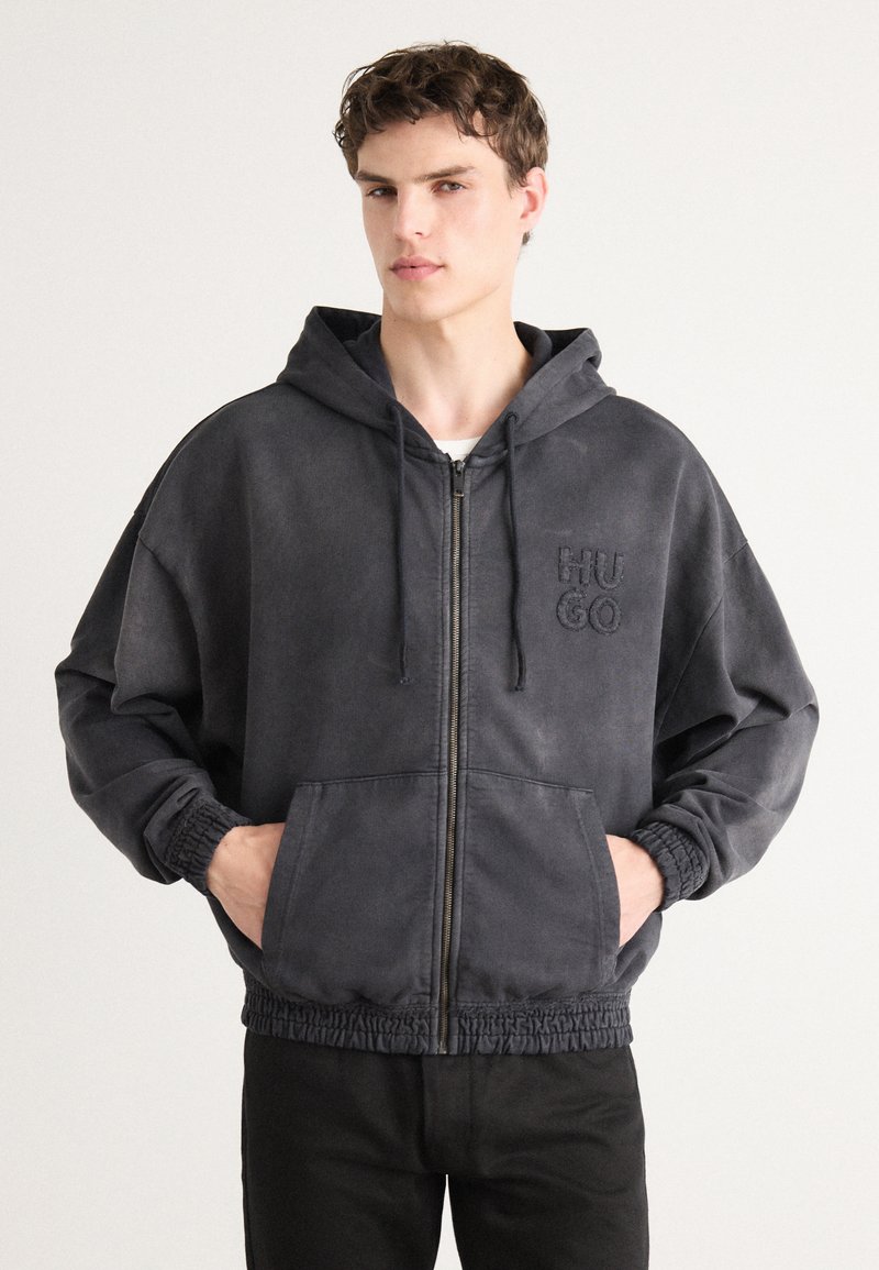 HUGO - DULONGO - Zip-up sweatshirt - black, Enlarge