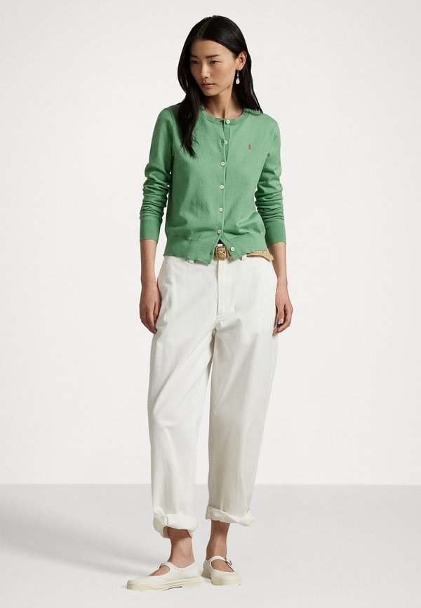 PIMA COTTON LONG SLEEVE CARDIGAN - Cardigan - pistachio2