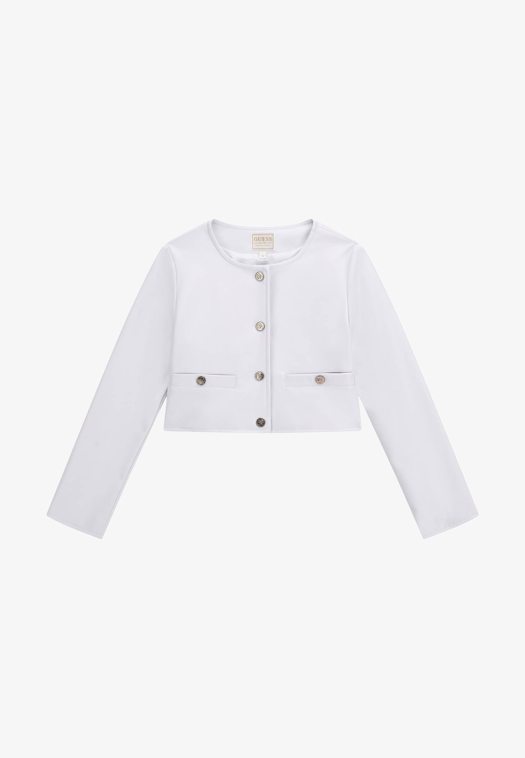 Guess CROPPED Veste en similicuir weiß/blanc ZALANDO