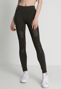 Urban Classics - LADIES TECH MESH LEGGINGS - Legging - darkolive Miniatuurafbeelding 1