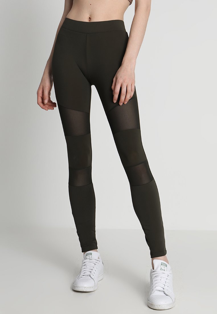 Urban Classics - LADIES TECH MESH LEGGINGS - Leggingek - Nadrágok - darkolive, Nagyítás