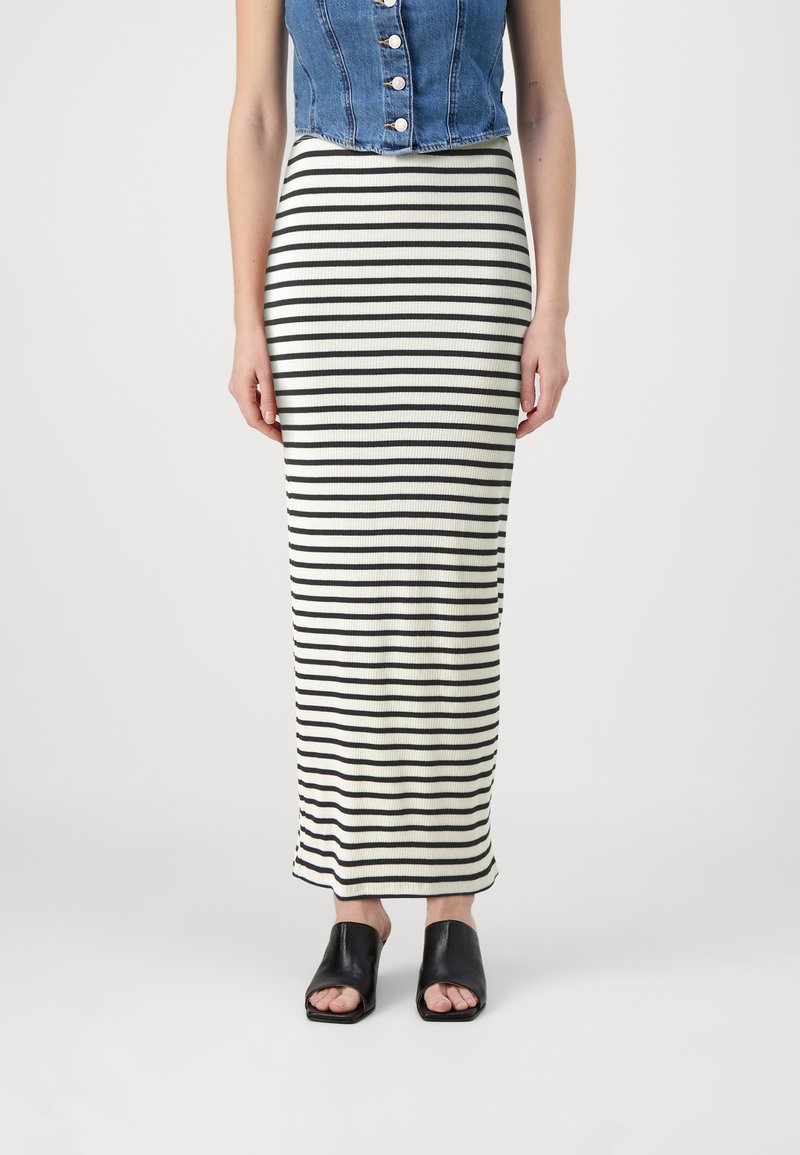Noisy May NMRHEA BACK SLIT SKIRT - Maksi sijonas - snow white/black