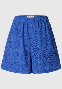 Selected Femme HØJTALJEDE  BRODERIE ANGLAISE - Short - dazzling blue