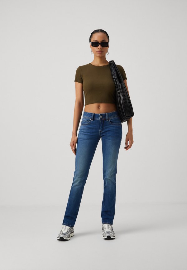 MIDGE SADDLE MID STRAIGHT - Straight leg jeans - medium indigo aged2