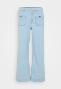 VMKAYLA WIDE POCKET - Široké nohavice - light blue denim