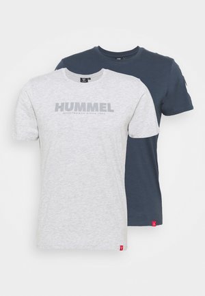 LEGACY 2 PACK - T-shirts med print - grey melange/blue nights