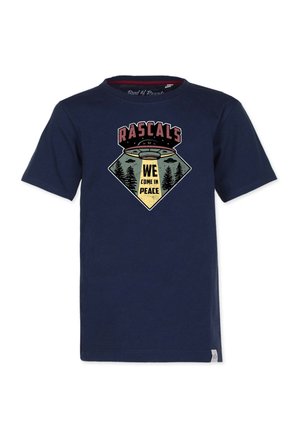 WE COME IN PEACE - Print T-shirt - navy