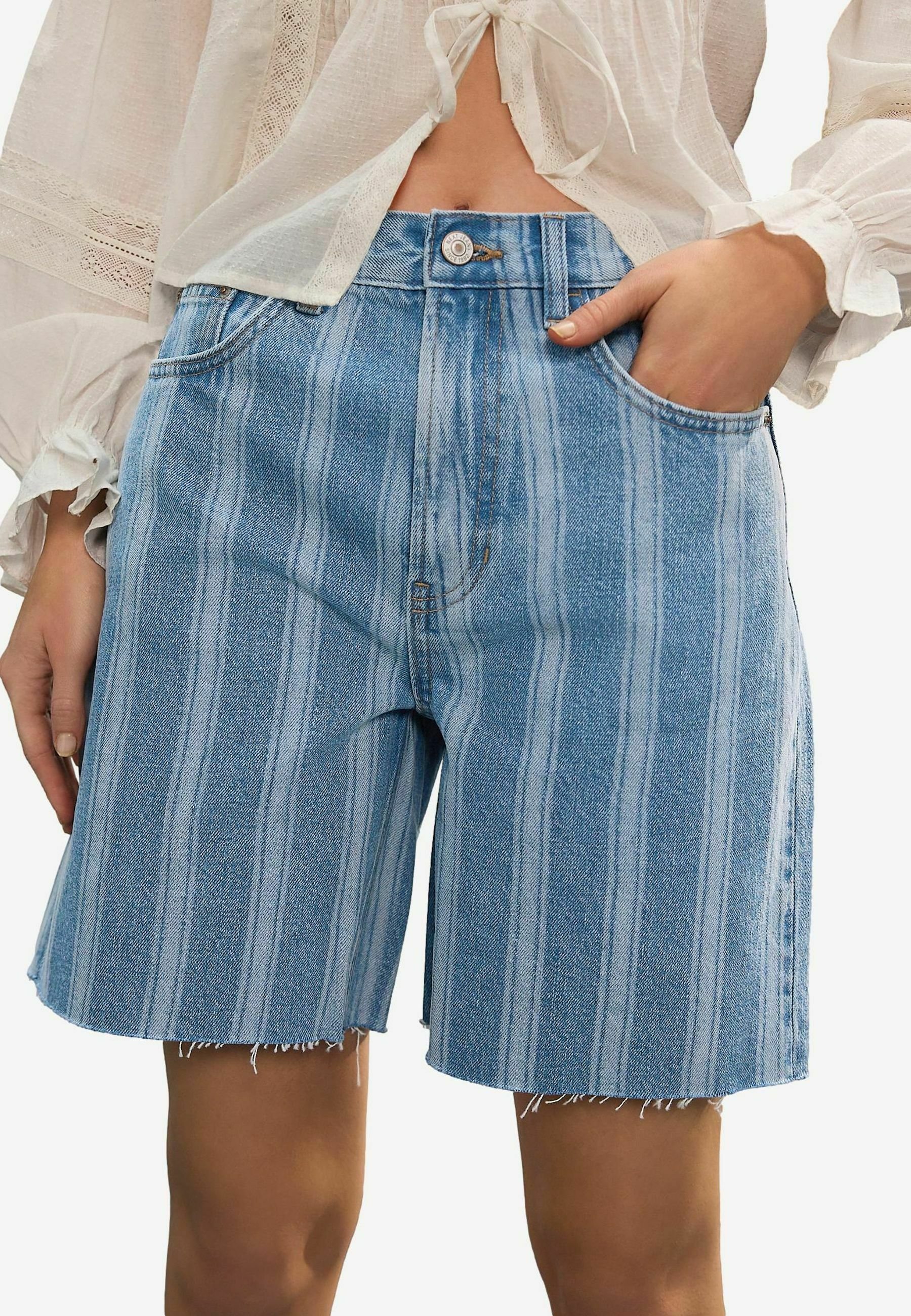 Gonna Jeans Righe Verticali Next TALL FIT- SLOUCH Shorts Di Jeans
