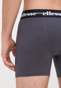 Graue Boxershorts mit einem schwarzen Elastikbund, der mit dem "ellesse"-Logo versehen ist. Glattes Material, körpernahe Passform mit dezenten Nähdetails.