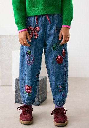 Next, EMBROIDERED PULL ON BARREL - Džínsy voľného strihu - dark blue
