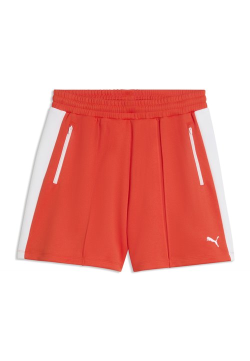 PUMA T7 RELAXED PINTUCK SHORTS 4’ - Tracksuit bottoms - red flash — photo 4