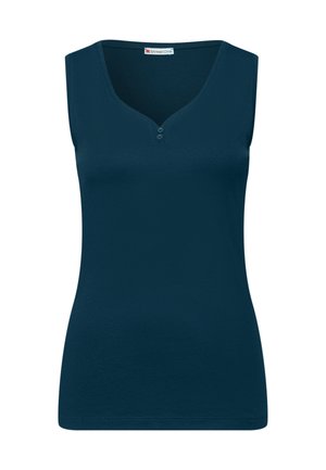 MIT KNOPFDETAIL - Top - türkis