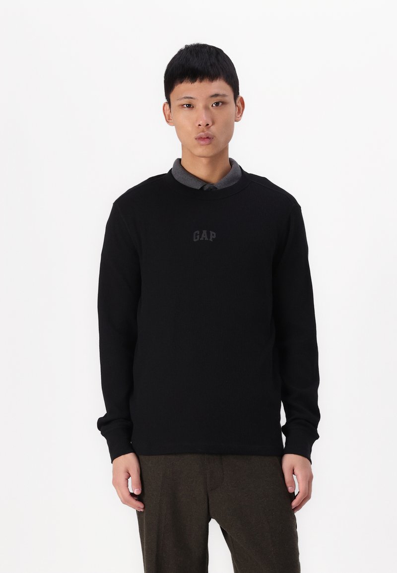 GAP LOGO WAFFLE CREW - Pullover - black
