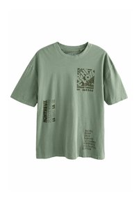 LICENSE REGULAR - Majica kratkih rukava s printom - khaki green pink floyd