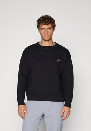RAINS CABLE CREWNECK SWEATER - Strikkegenser - black