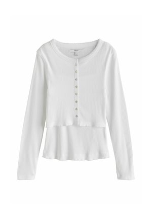 Next, REGULAR FIT - POINTELLE LONG SLEEVE LAYERED TOP - Langærmet T-shirt - white