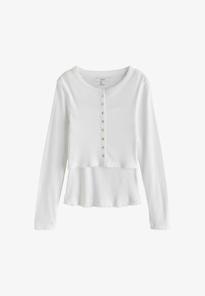 Next, REGULAR FIT - POINTELLE LONG SLEEVE LAYERED TOP - Langærmet T-shirt - white