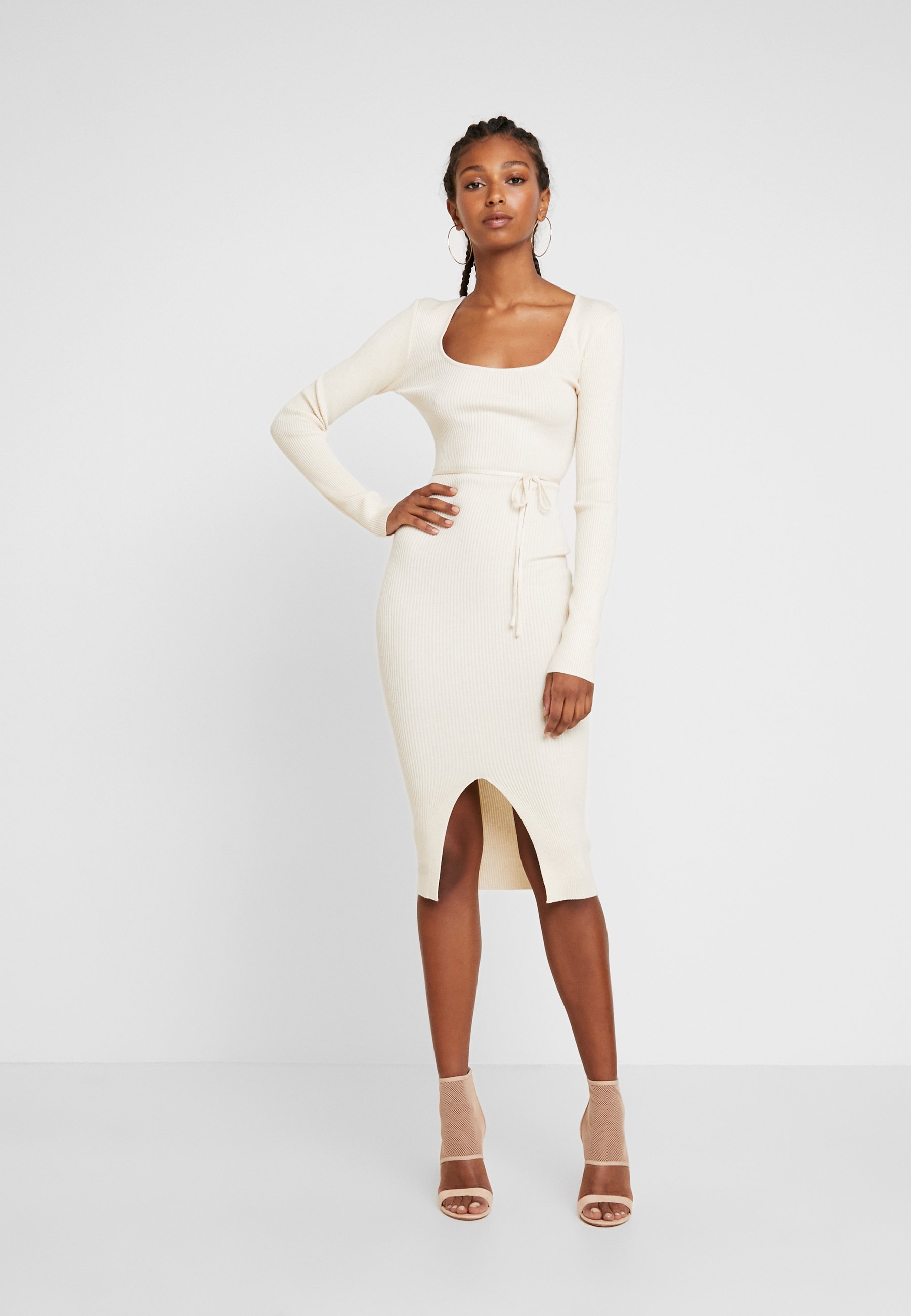cream shift dress