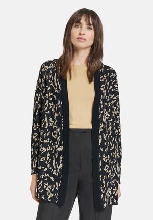 OFFENER LONG - Strickjacke - schwarz gemustert