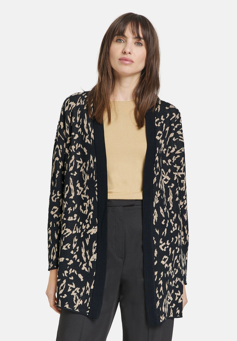 Taifun OFFENER LONG - Cardigan - schwarz gemustert