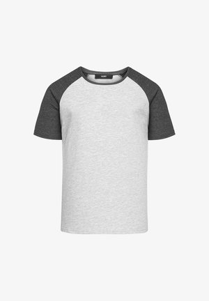 Humy, RUNDHALS COLLOR BLOCK - T-Shirt print - grau