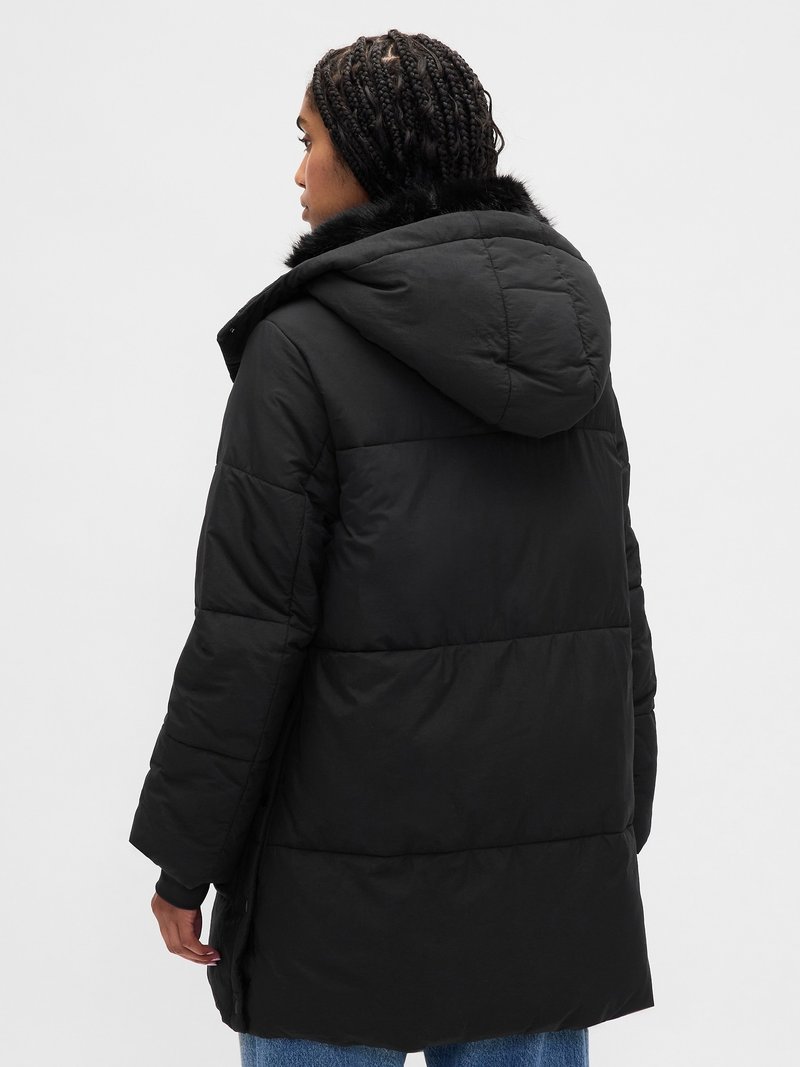 GAP PUFFER COLLAR MIDI - Zimní bunda - black
