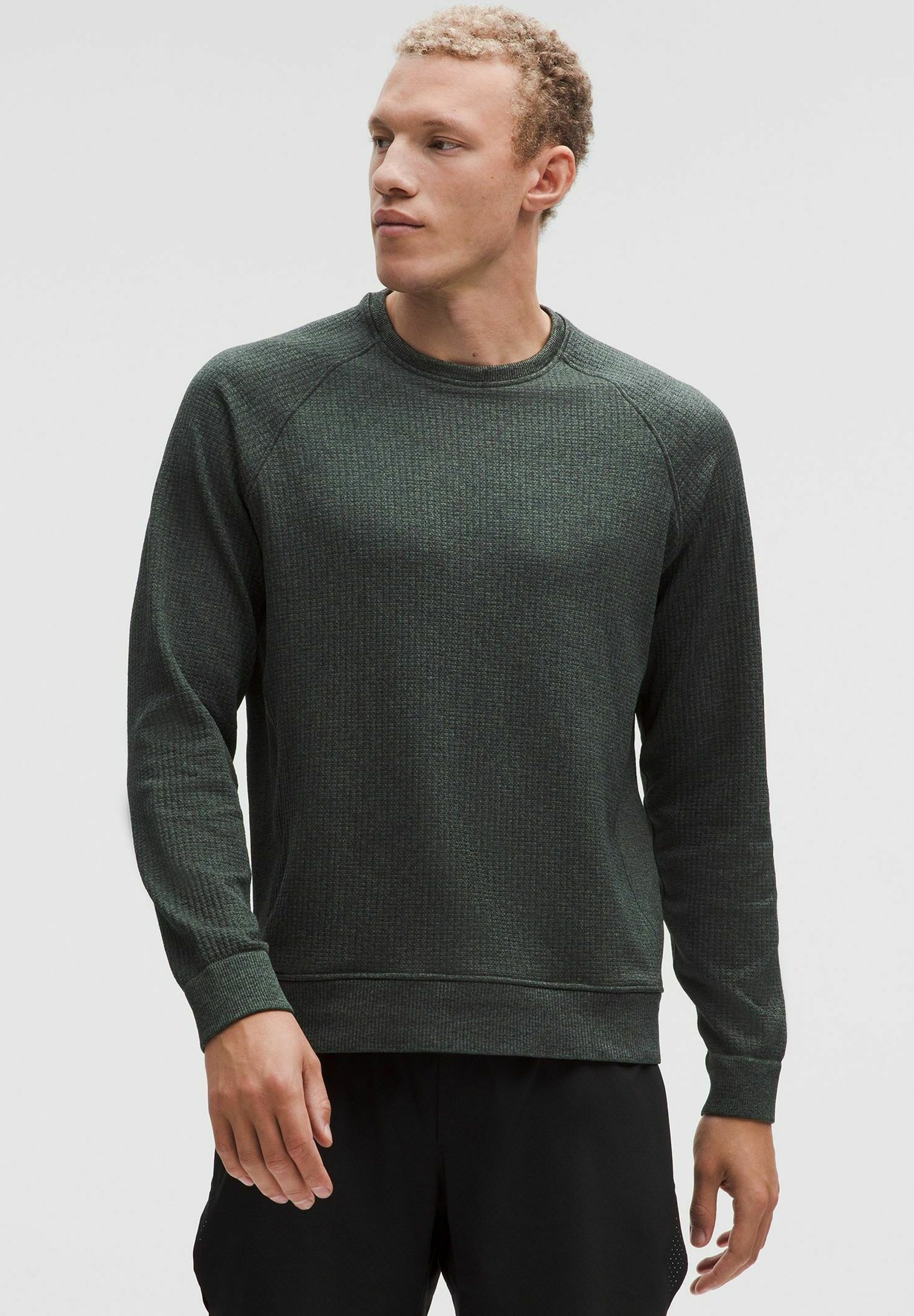 メンズウェア CLUBHAUS L/S Crewneck Knit - Green XL Limehaus Knitted Crew Neck Jumper