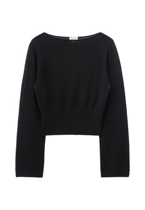 & OTHER STORIES, & OTHER STORIES ROLLED EDGE BOAT-NECK TOP - Pullover - black