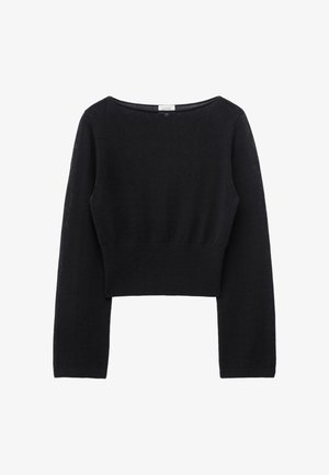 & OTHER STORIES, & OTHER STORIES ROLLED EDGE BOAT-NECK TOP - Pullover - black