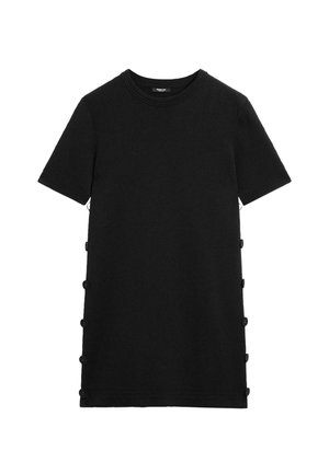 WITH SIDE BUTTON DETAILS  - Abito in maglia - black