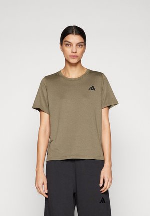 adidas Performance TRAIN ESSENTIALS 3STRIPES WORKOUT - T-shirt de sport - olive strata/black