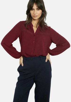 FLOWING WITH DETAIL - Blúzka so zapínaním na gombíky - bordeaux wine