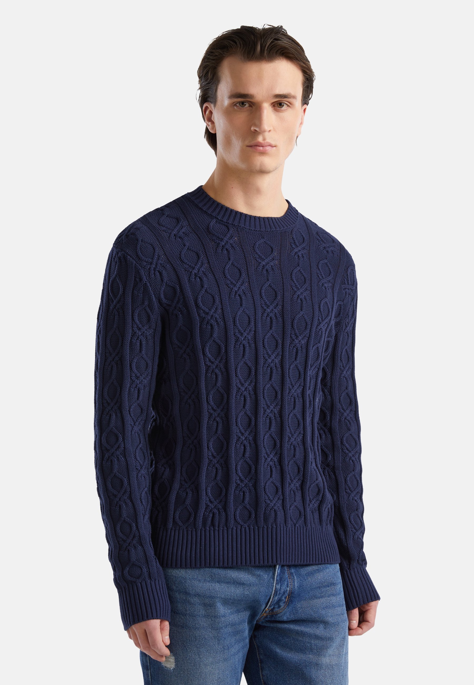 United Colors of Benetton MONOGRAM - Strickpullover - blue/blau 