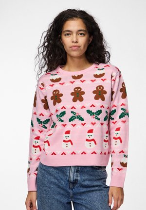 PCJOLLY XMAS O NECK PULLOVER - Jumper - prism pink