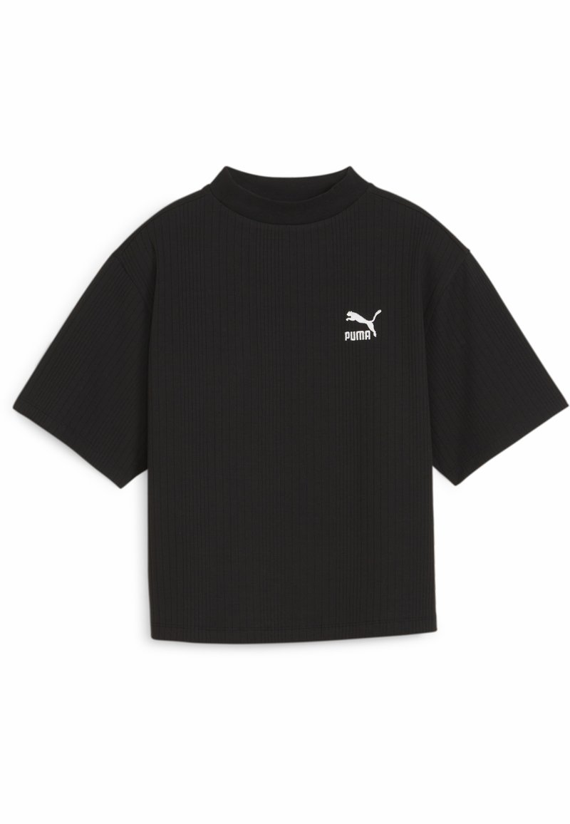 Puma - MOCK NECK - Tricou basic - black, Extindeți