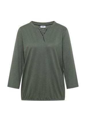 Cecil, 3/4-SLEEVE TOP WITH A SPLIT NECK - T-shirt à manches longues - dried olive green