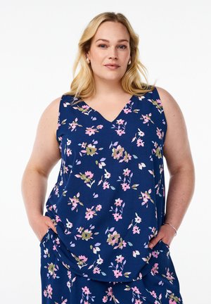BEDRUCKTES MIT V-AUSSCHNITT - Blus - blue flower