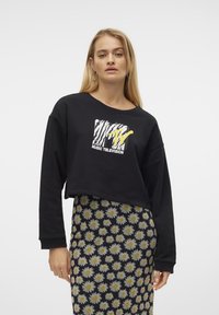 SOMETHINGNEW SUSAN CROP - Felpa - black