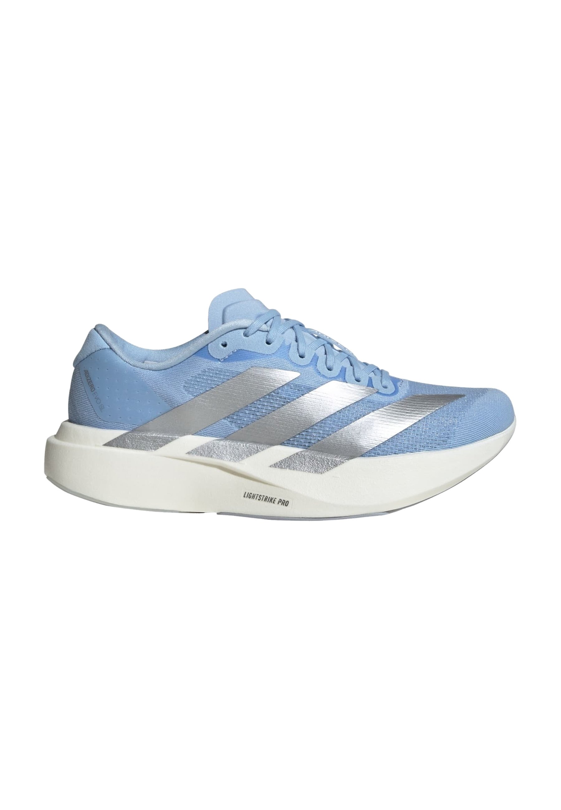 adidas Performance ADIZERO EVO SL W - Trainers - glow blue silver metallic  cloud white/light blue - Zalando.co.uk