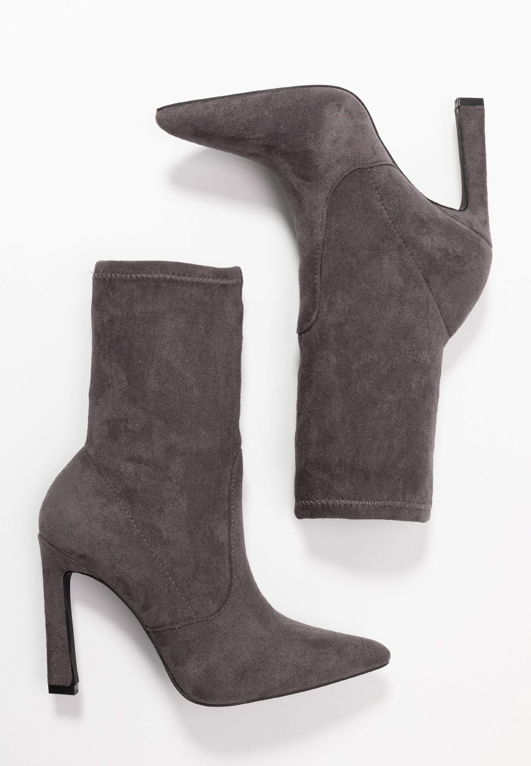 grey heeled ankle boots uk
