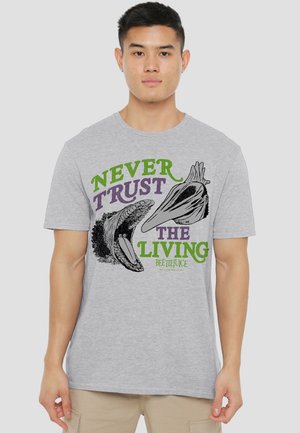 Cotton Soul, BEETLEJUICE/NEVER TRUST - T-Shirt print - mottled light grey