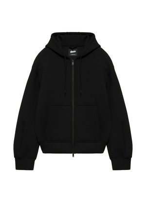 PULL&BEAR, HOODED ZIP-UP - SCUBA JACKET - Sweat zippé - black