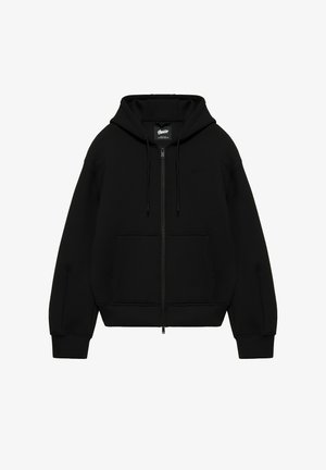 PULL&BEAR, HOODED ZIP-UP - SCUBA JACKET - Sweat zippé - black