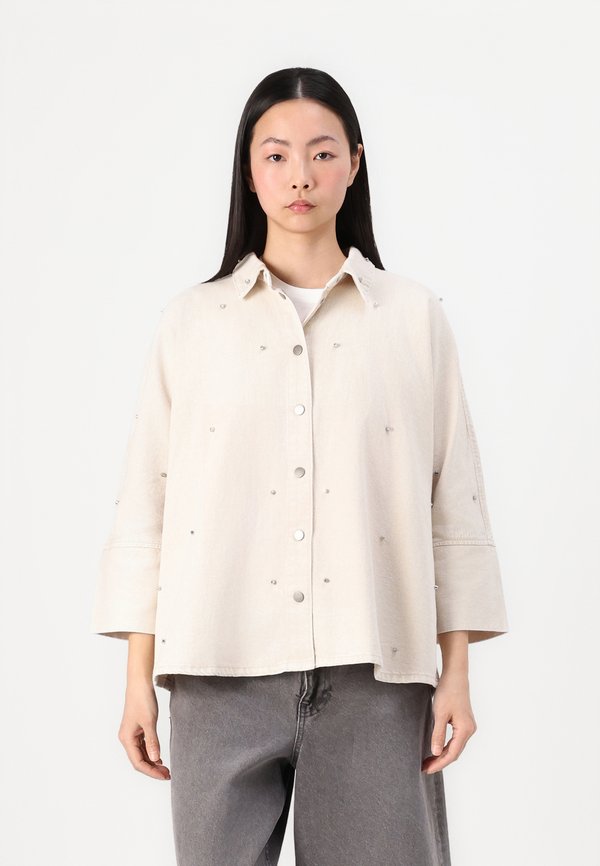 ONLGRACE RHINESTONE SHIRT - Button-down blouse - silver lining