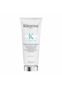 Kérastase Symbiose Entwirrungsconditioner in einer 200-ml-weißen Tube mit silbernem Akzent, blauer Schrift und klaren Anwendungsanweisungen.