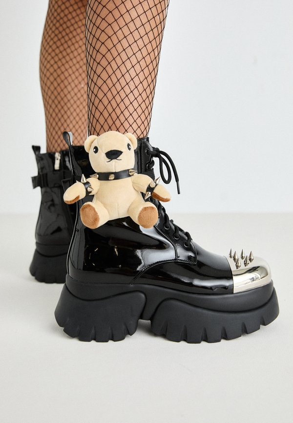 EDDIES TEDDY PLATFORM SPIKED BOOTS  - Lace-up ankle boots2