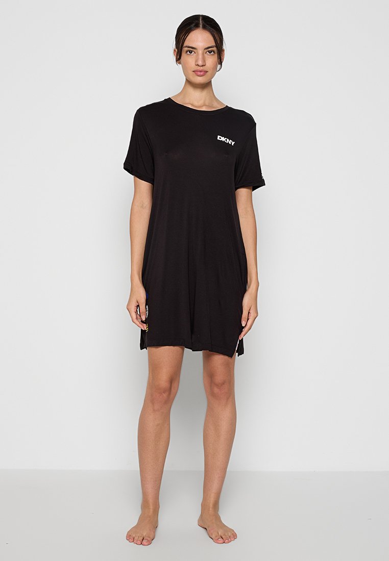 DKNY Loungewear Nachtjapon gemêleerd zwart