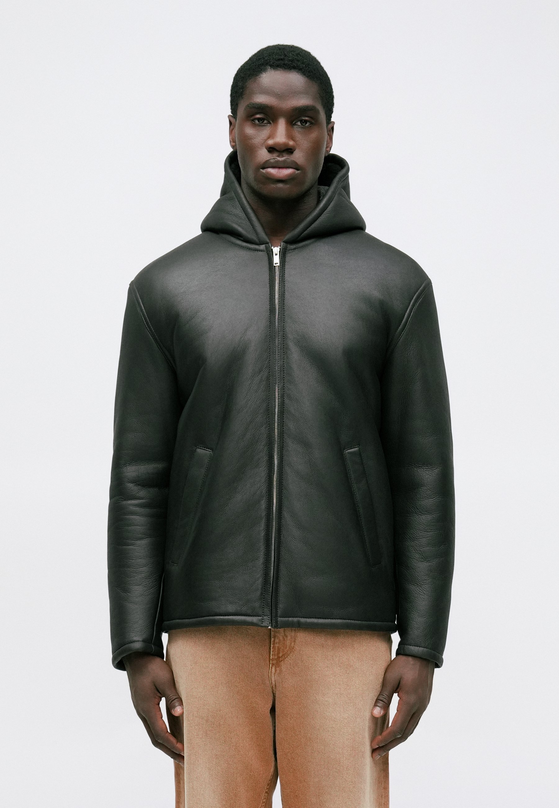 Sandro Zalando Herren Lederjacke Lederjacke Zalando Jacke Schwarz