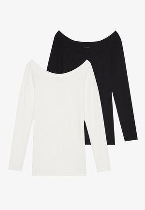 2 PACK - Langærmet T-shirt - black/egret